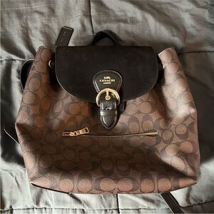 Kleo Coach Signature Brown and Black Backpack
